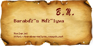 Barabás Mályva névjegykártya